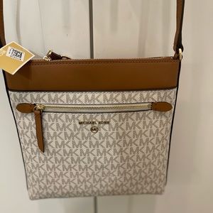 Michael Kors Collection Brown and Cream Crossbody Bag